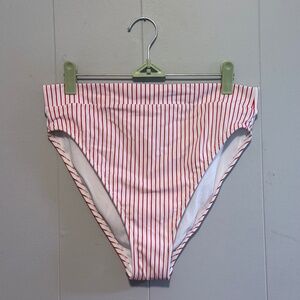 Xhilaration Red and White Striped High Waist Bikini Bottoms